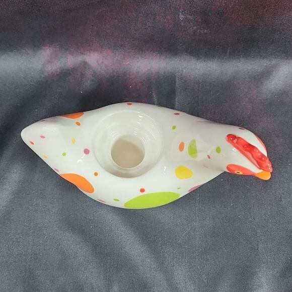 🔸️NIB Partylite Spring Polka Dot Hen Tealight Holder - Picture 8 of 10